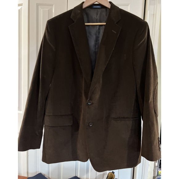 Stafford  Men’s Corduroy Blazer Signature Classic Fit 44R 2‎ Button Brown - Picture 1 of 9